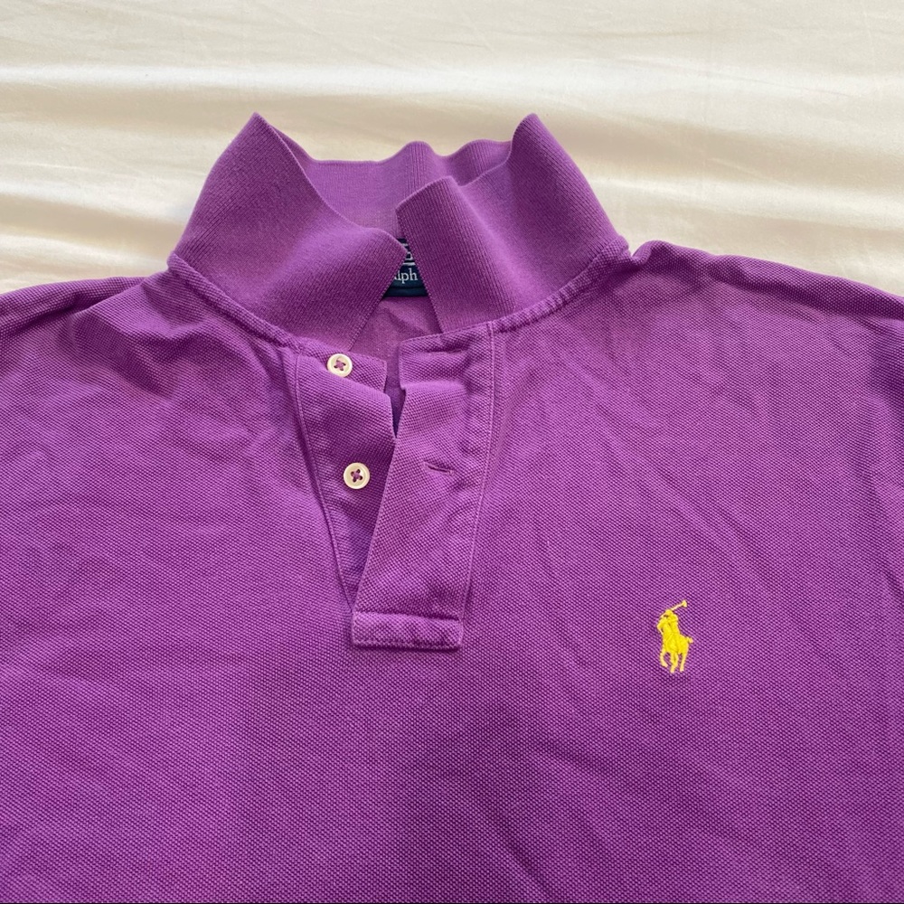Ralph Lauren Polo Purple with Yellow Horse Logo Medium Unisex - Picture 4 of 11
